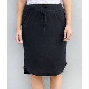 Tickle Teal Black Cotton Skirt